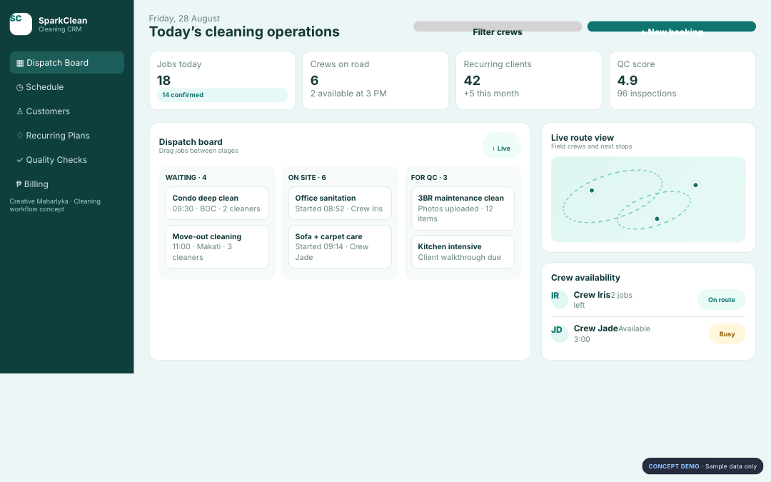 Cleaning Services concept demo actual screen thumbnail